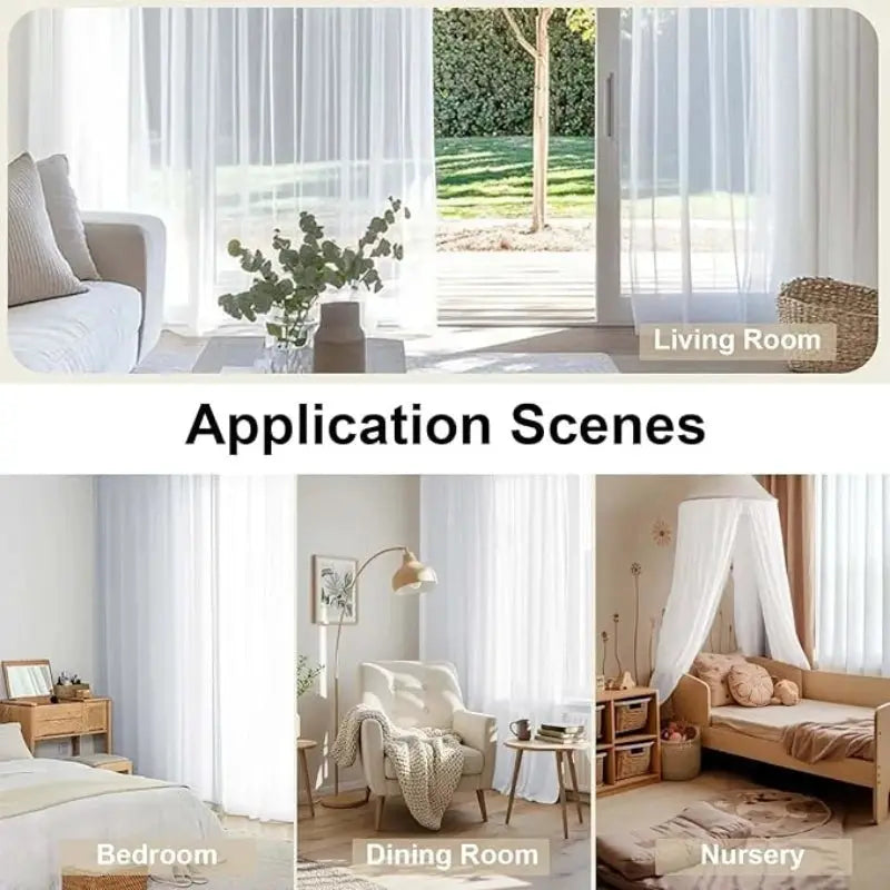 White Wavy Sheer Curtains | 80gsm Voile | PriceLows™