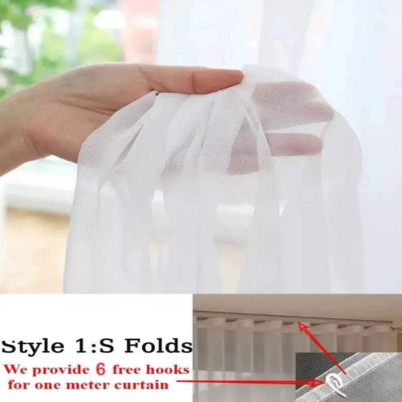 White Wavy Sheer Curtains | 80gsm Voile | PriceLows™