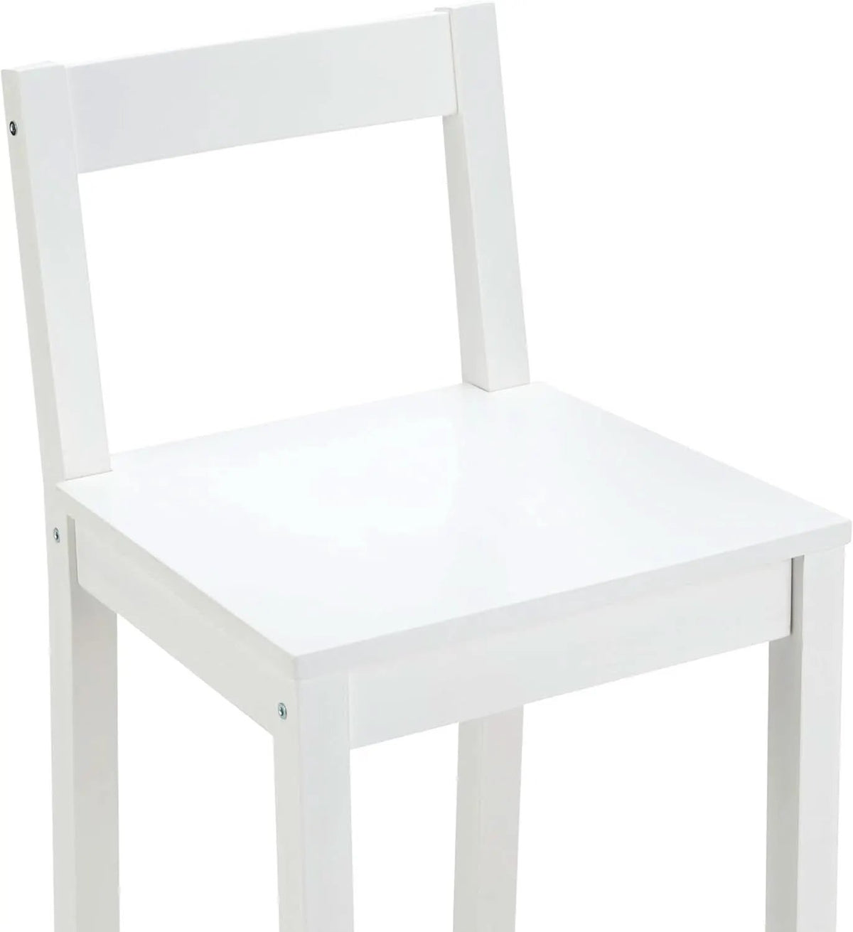 White Wooden Bar Stool With Backrest, Counter Height from PriceLows™