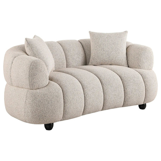 Whitney Channel Tufted Woven Fabric Upholstered Loveseat | PriceLows™