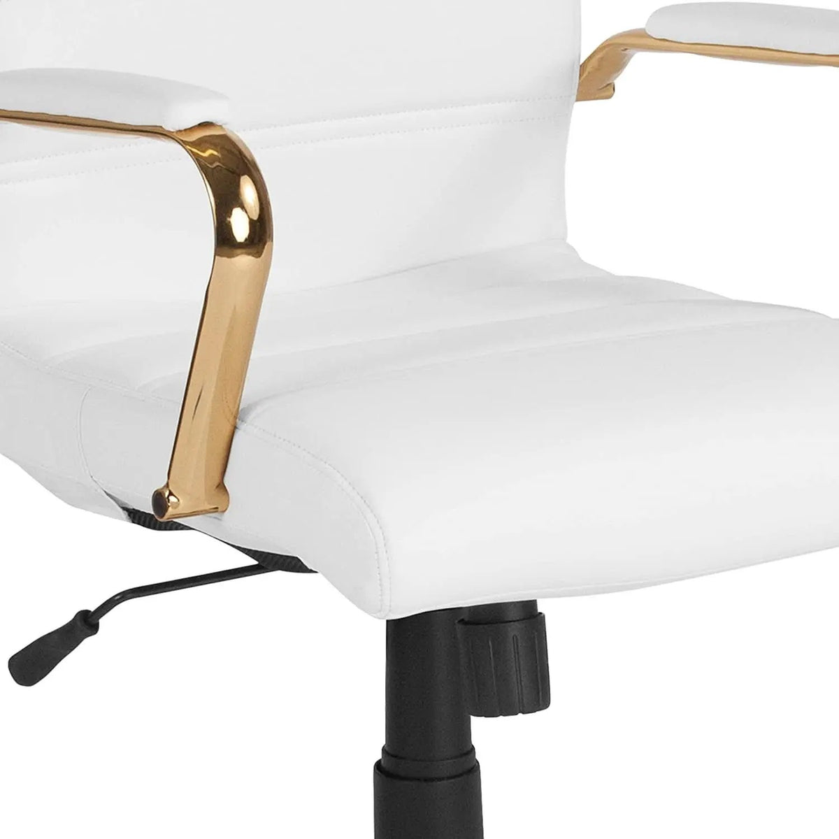 Whitney White LeatherSoft Office Chair Mid Back Swivel from PriceLows™