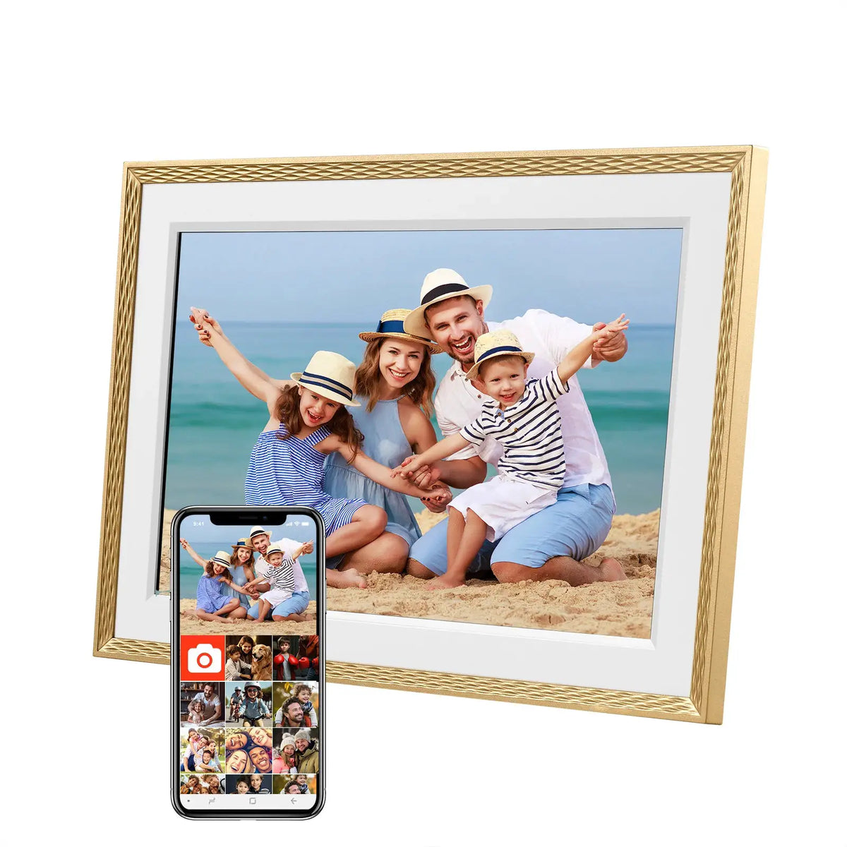 Christmas Gift Digital Picture Frame 10.1 Inch WiFi Frameo 1280 * 800IPS HD Cloud Smart Digital Photo Frame,32GB Storage, from PriceLows™