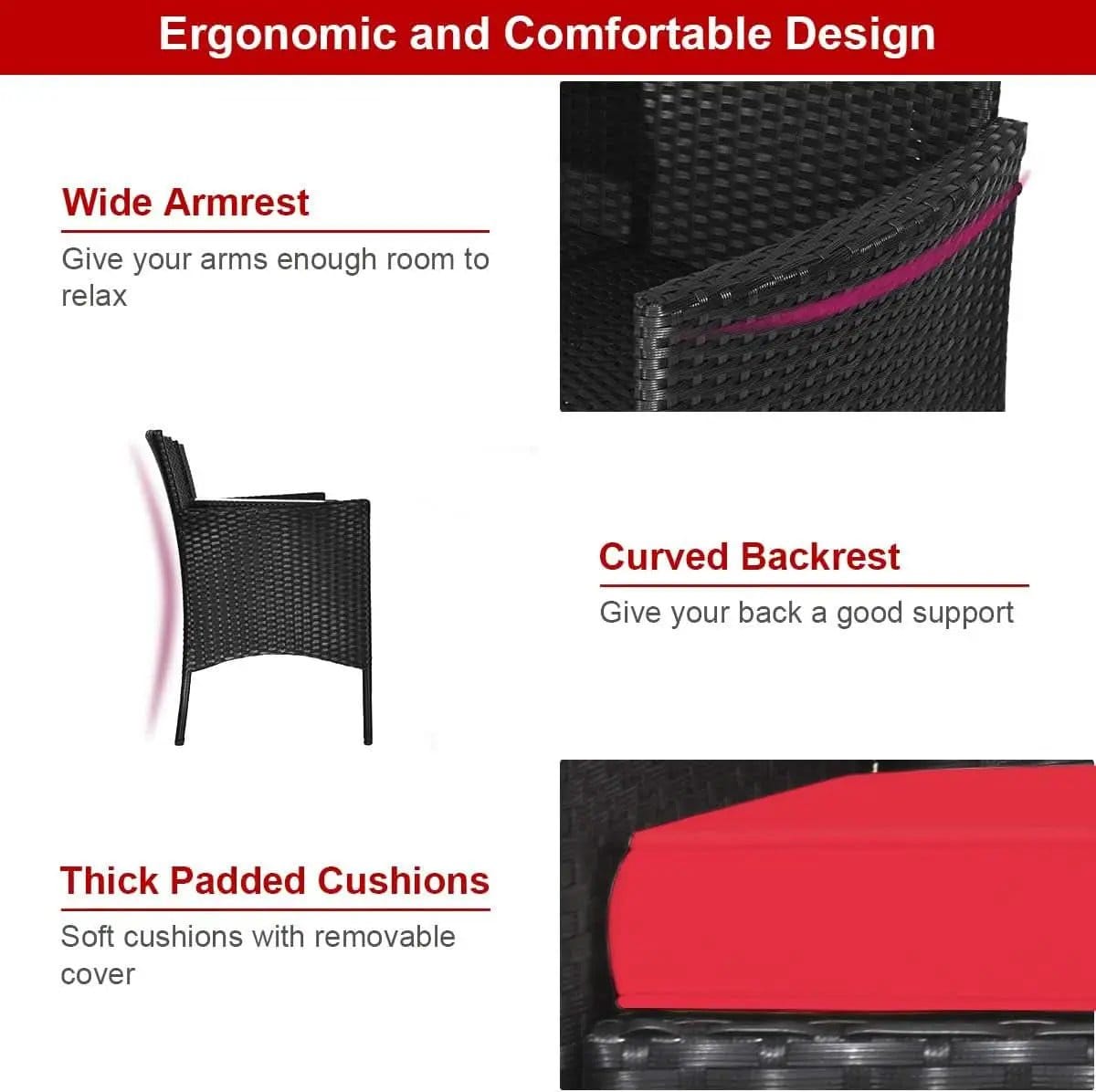 Wicker Outdoor Conversation Set With Removable Cushions from PriceLows™