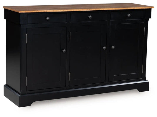 Wildenauer Dining Room Buffet Server | 59 x 18 x 36.75 in | Mango Wood & Mdf | Brown / Black