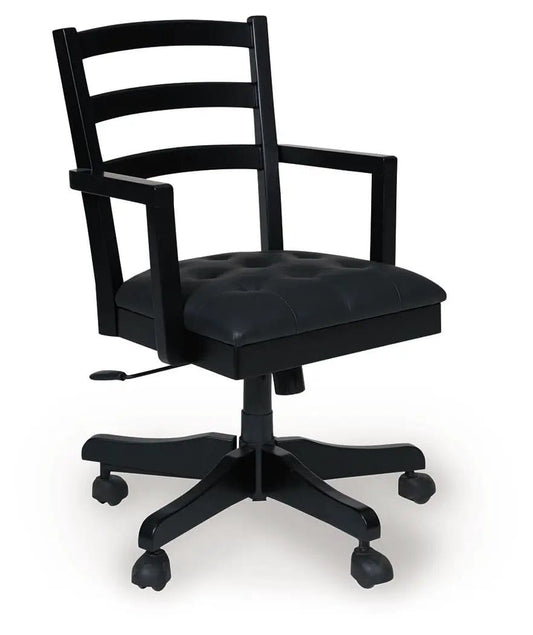 Wildenauer Home Office Swivel Desk Chair | 24.88 x 24.88 x 37.25 in | Home Office Furniture | Brown / Black