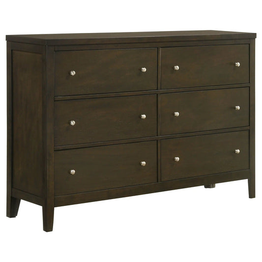 Wilkes 6-drawer Dresser Cabinet Dark Cocoa | 56.25 x 15.25 x 38.75 in | Metal | Bedroom