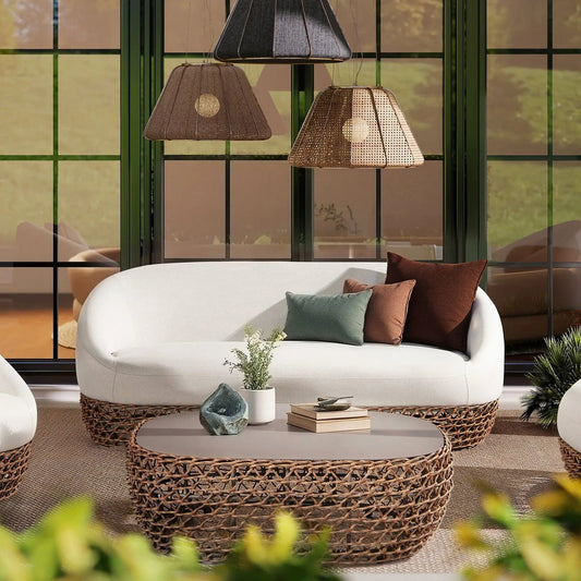 Willow Upholstered Patio Deep Seating Sofa | 36 x 71 x 28.5 in | Acrylic | Living Room