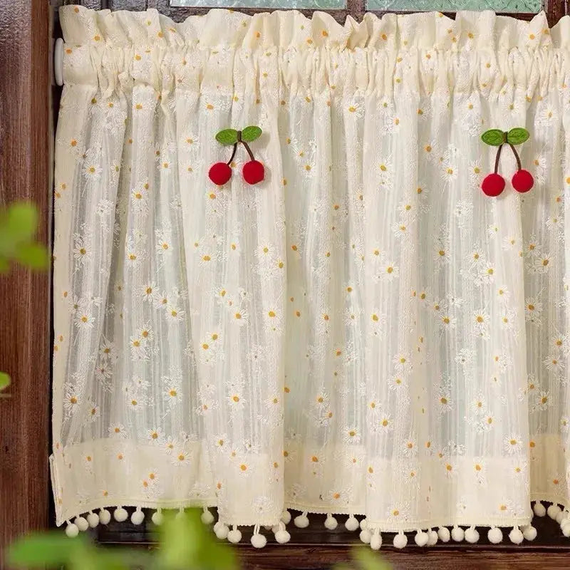 Window Valance | Sheer Daisy Floral | PriceLows™