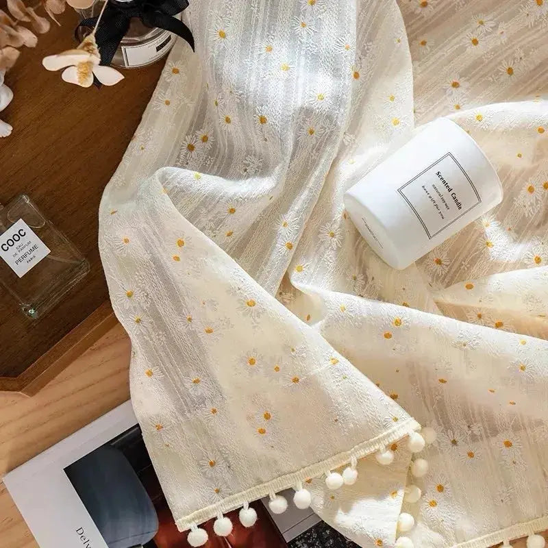 Window Valance | Sheer Daisy Floral | PriceLows™
