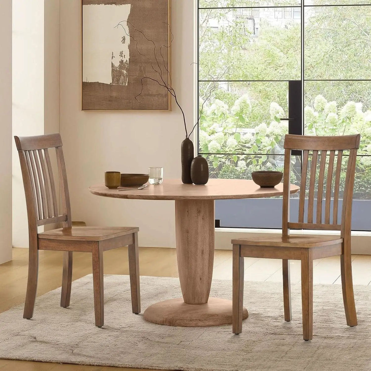Windsor Spindle Back Dining Chairs Set Of 6 In Light Brown from PriceLows™