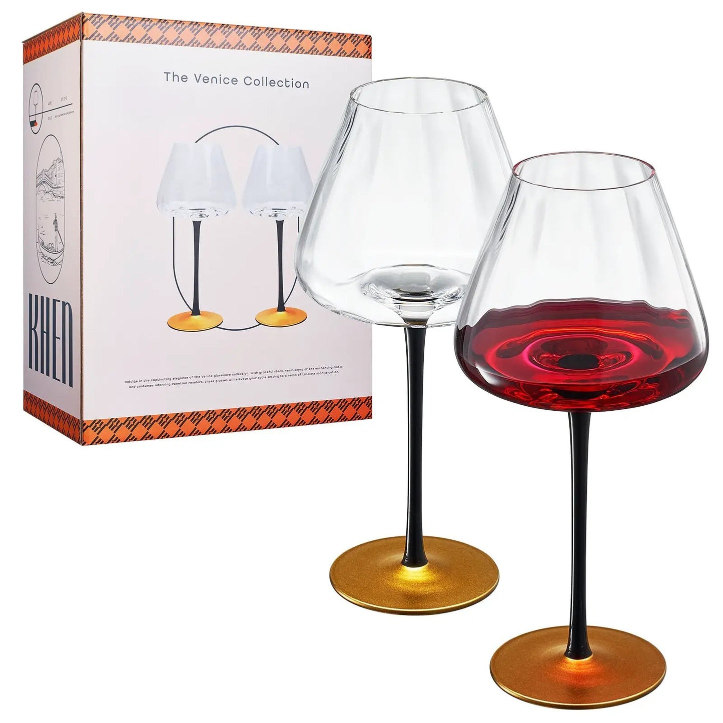 Venice Stemmed Wine Glassware, Set of 2 from PriceLows™