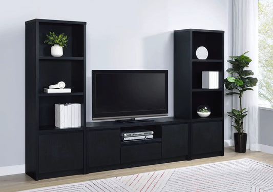 Winfield 3-piece Entertainment Center 60-inch TV Stand | 3-Piece Set | Veneer | Black