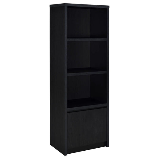 Winfield 3-shelf Media Tower Entertainment Pier | 23.5 x 15.5 x 70.75 in | Engineered Wood & Veneer | Black