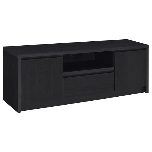 Winfield 60-inch 2-door TV Stand Media Console | 60 x 15.5 x 22 in | Engineered Wood & Veneer | Black