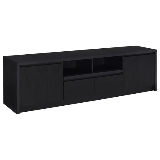 Winfield 78-inch 2-door TV Stand Media Console | 78 x 15.5 x 22 in | Engineered Wood & Veneer | Black
