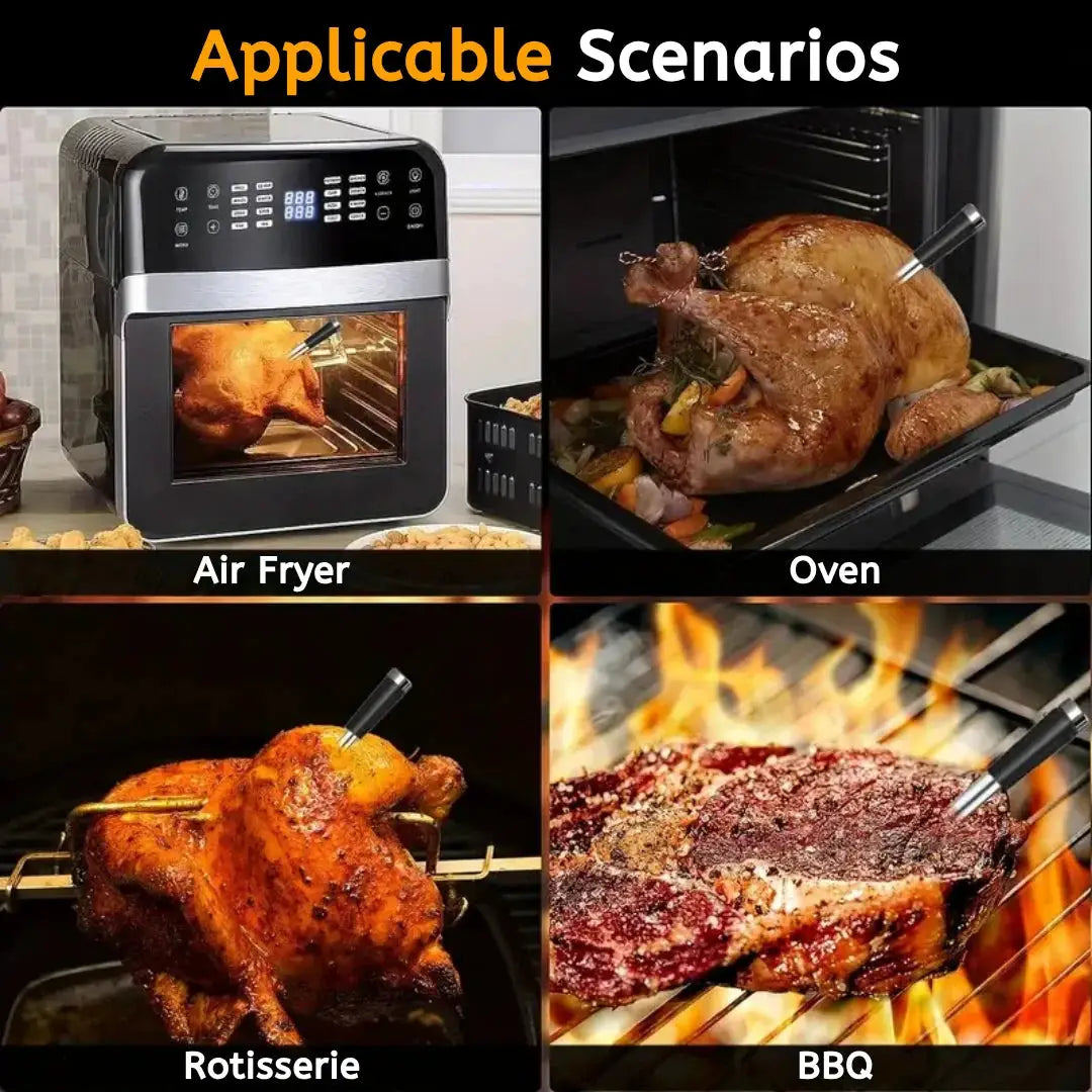 Wireless Meat Thermometer With APP Control Smart BBQ Thermometer Ceramic Probe Dishwasher Safe for Oven Grill Steak Cooking from PriceLows™