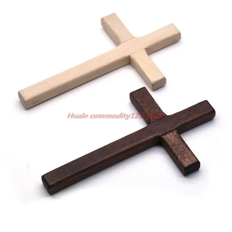 Wooden Cross Ornament | Brown Wood Finish | PriceLows™