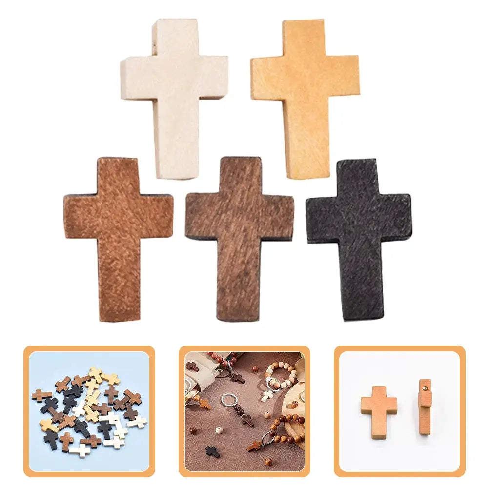 Wooden Cross Ornament | Mini Raw Wood | PriceLows™