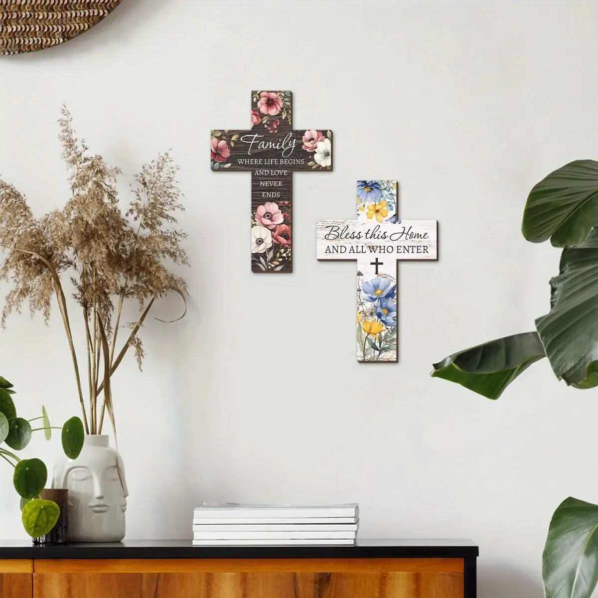 Wooden Cross Wall Decor | Rustic Finish | PriceLows™