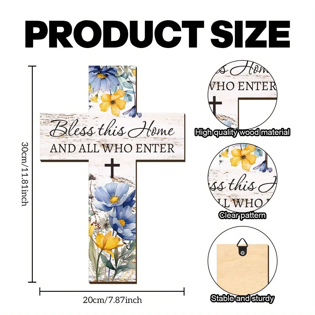 Wooden Cross Wall Decor | Rustic Finish | PriceLows™