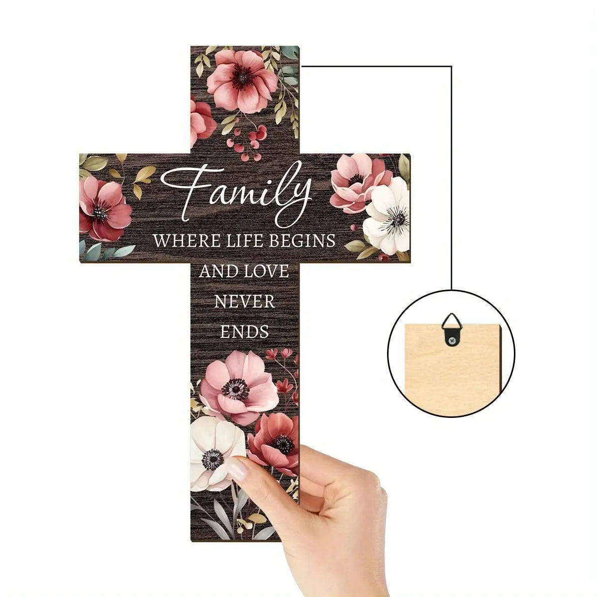 Wooden Cross Wall Decor | Rustic Finish | PriceLows™