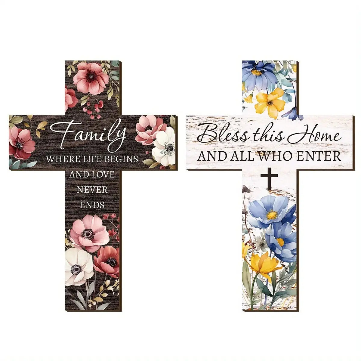 Wooden Cross Wall Decor | Rustic Finish | PriceLows™
