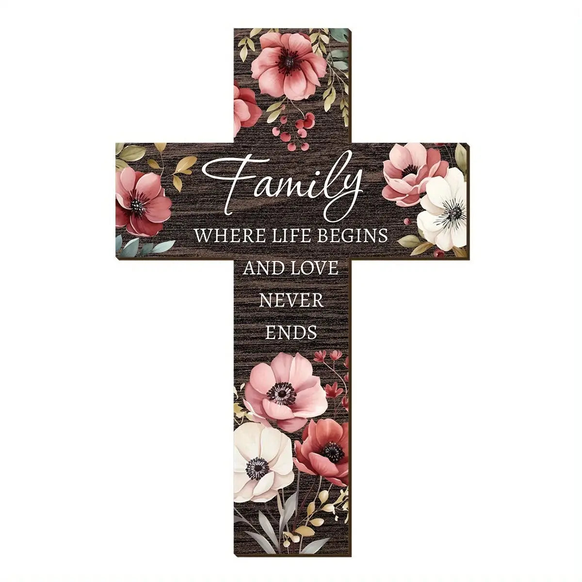 Wooden Cross Wall Decor | Rustic Finish | PriceLows™