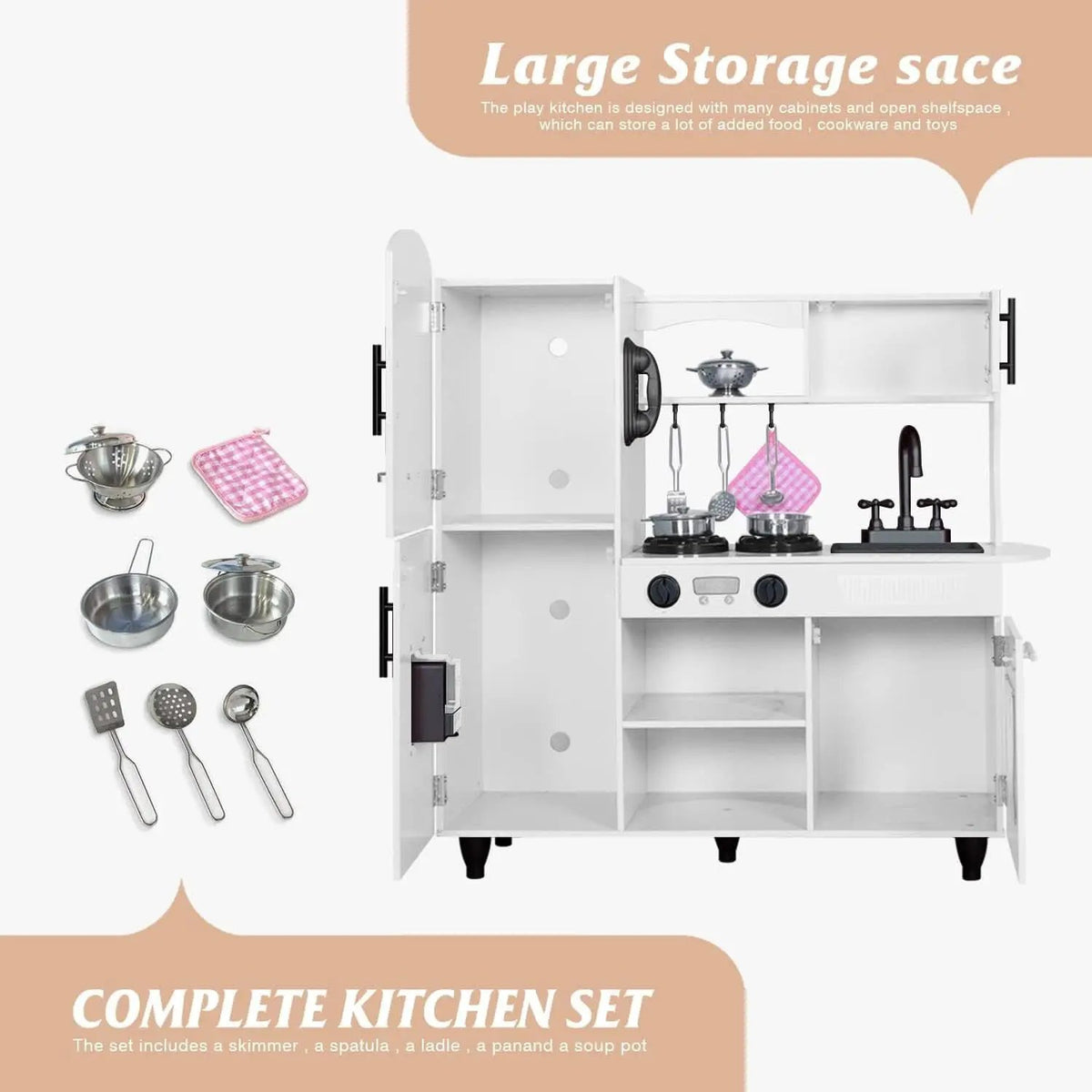 Wooden Kitchen Playset For Toddlers Featuring Lights from PriceLows™