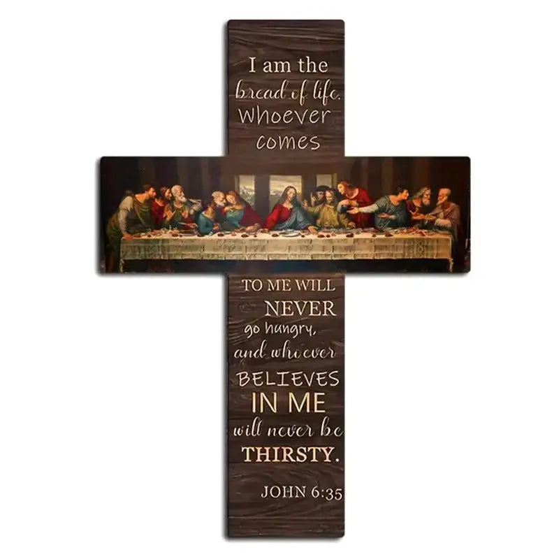 Wooden Wall Cross | Last Supper Scene | PriceLows™