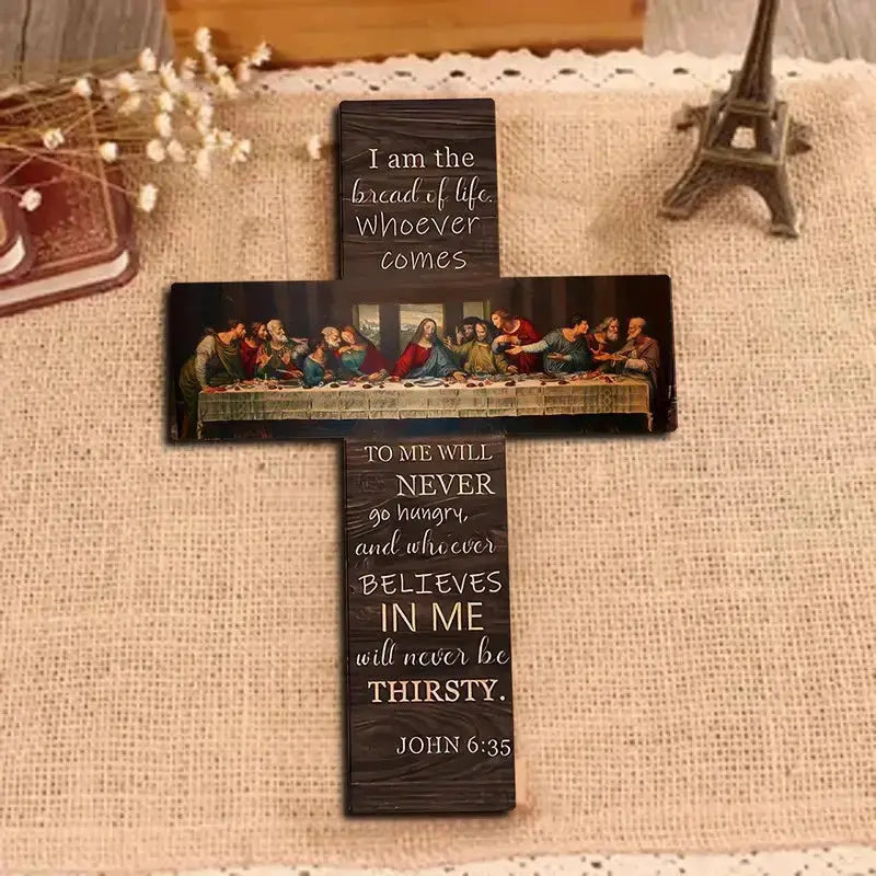 Wooden Wall Cross | Last Supper Scene | PriceLows™