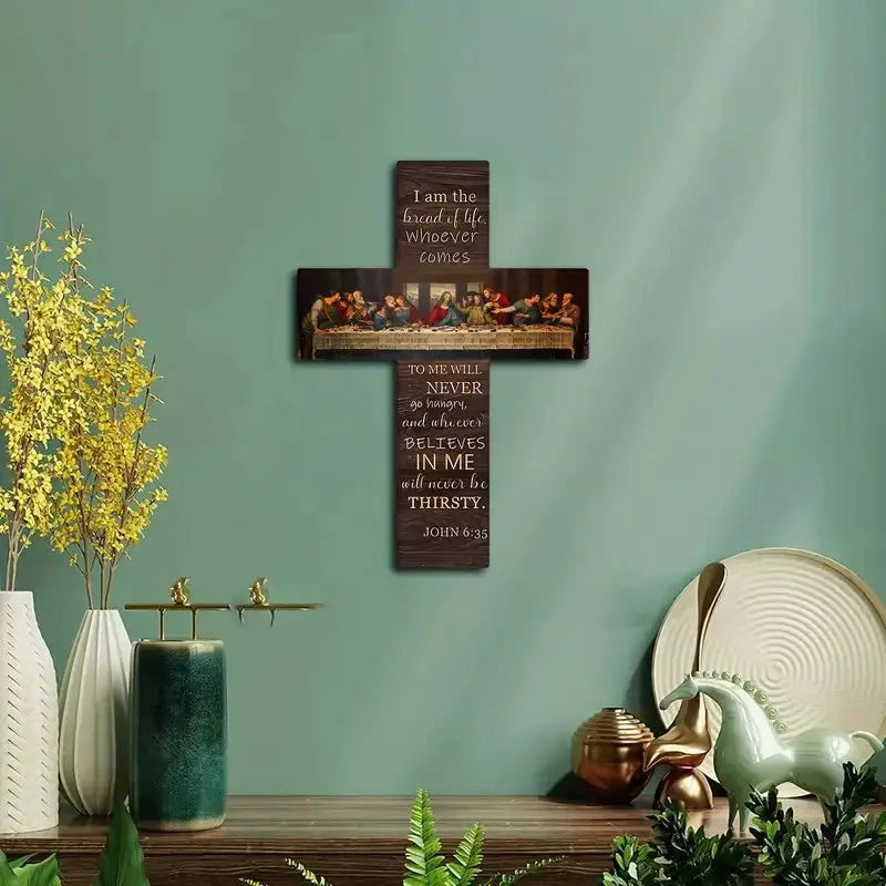 Wooden Wall Cross | Last Supper Scene | PriceLows™