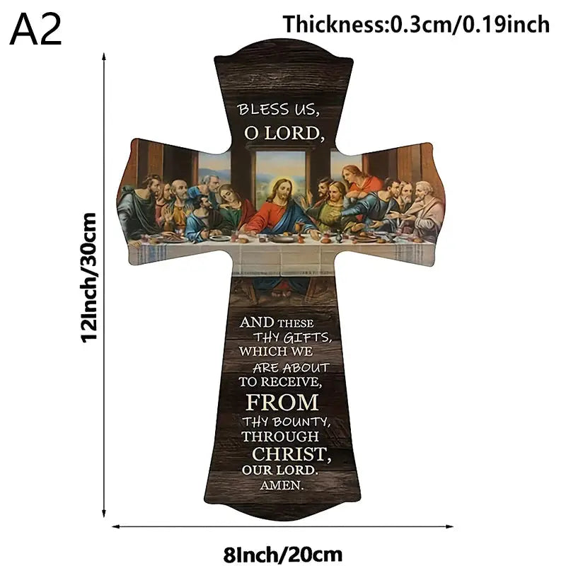 Wooden Wall Cross | Last Supper Scene | PriceLows™