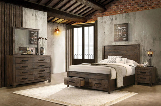 Woodmont 4-piece Eastern King Bedroom Set Golden | 4-Piece Set | Wood | Brown