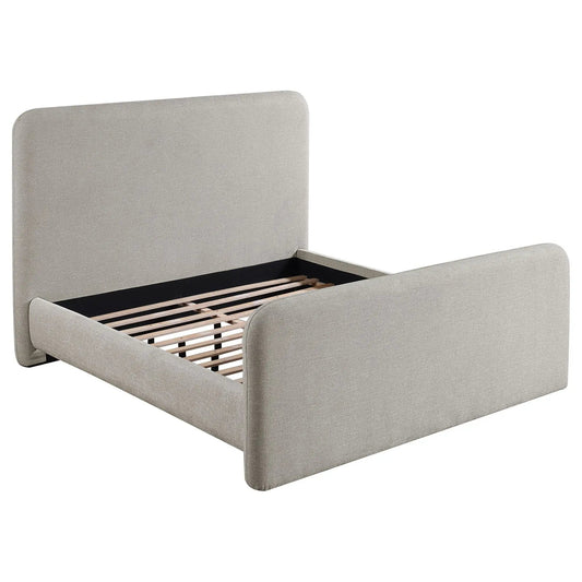 Wren Upholstered Eastern King Panel Bed | 87.75 x 90.5 x 59.75 in | Fabric & Metal | Grey