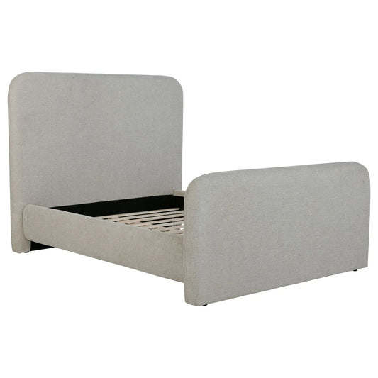 Wren Upholstered Queen Panel Bed | 71.75 x 90.5 x 59.75 in | Fabric & Metal | Grey