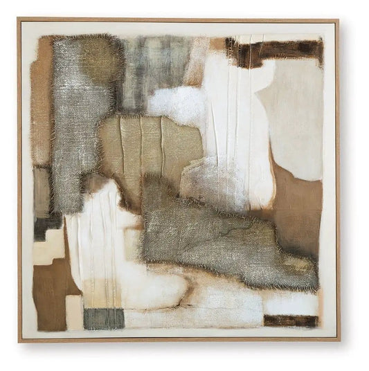 Wylander Wall Art | 48 x 1.63 x 48 in | Fabric | Tan / Brown / Gray