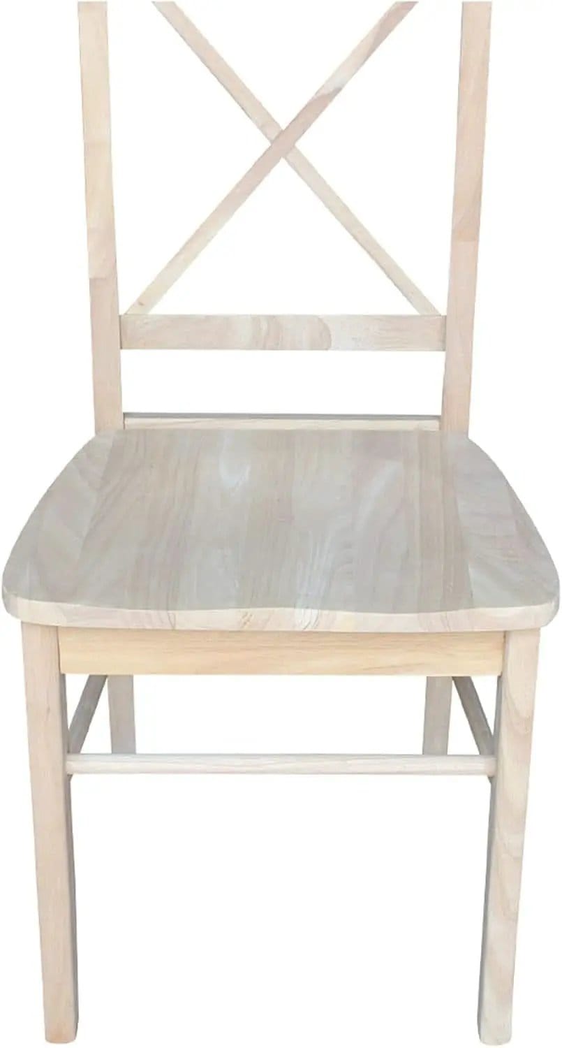 X Back Dining Chairs Set Of 2 In Unfinished Parawood from PriceLows™