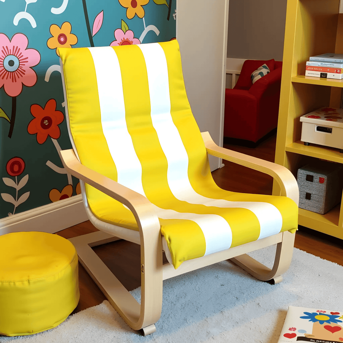 Yellow Stripe Slipcover for IKEA Children's Poang Chair from PriceLows™