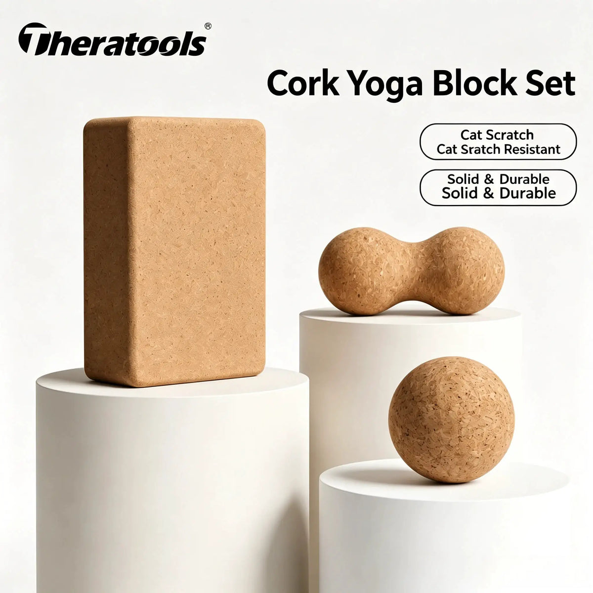 Yoga Block Set | High Density Cork | PriceLows™