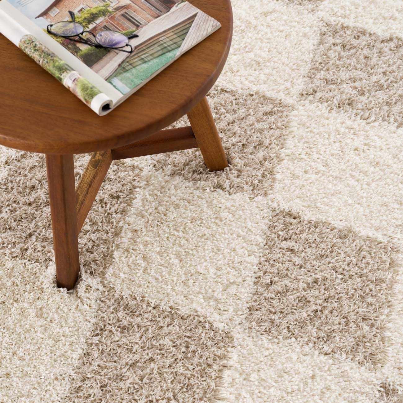 Zahur Cream & Beige Diamond Area Rug from PriceLows™
