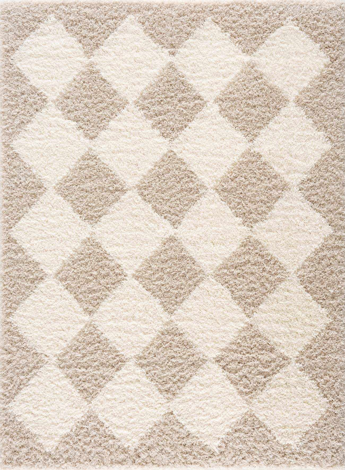 Zahur Cream & Beige Diamond Area Rug from PriceLows™