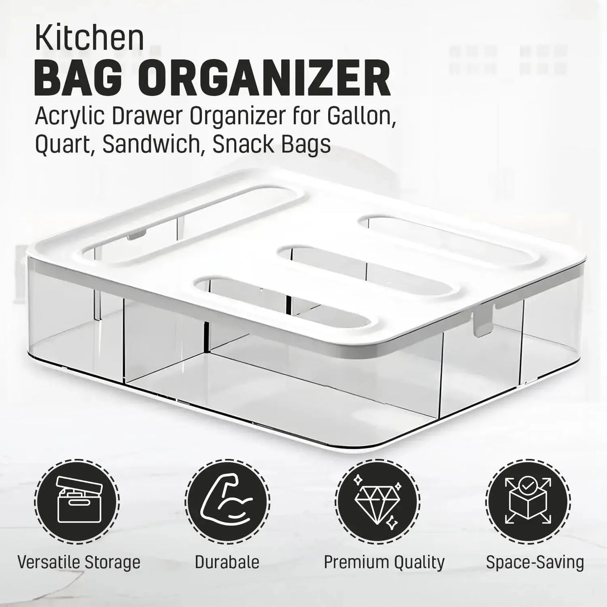 Ziplock Bag Organizer | 4 Compartment | PriceLows™