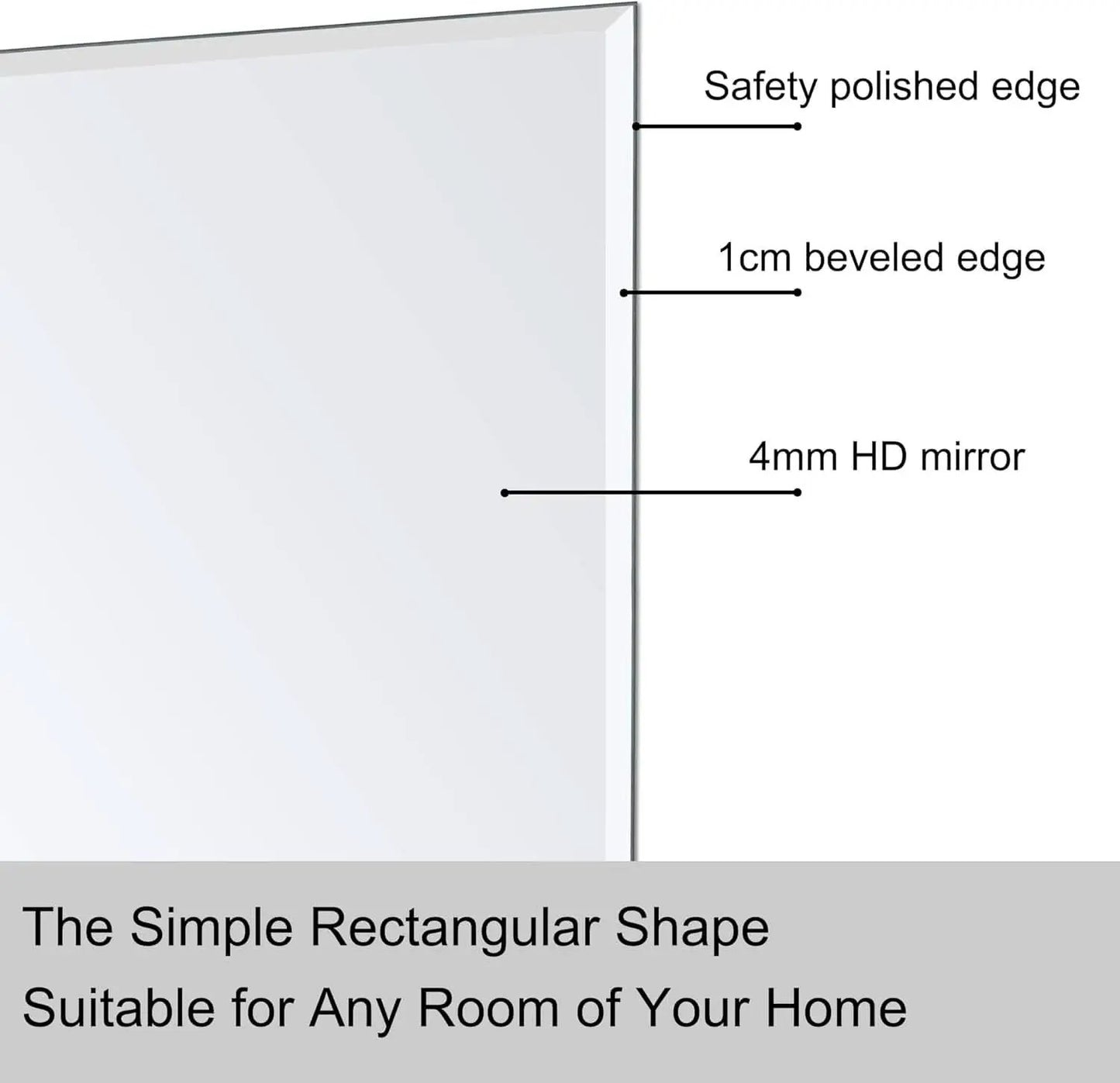 Wall Mirror Frameless 24x32 Bathroom Vanity Decor Accent from PriceLows™