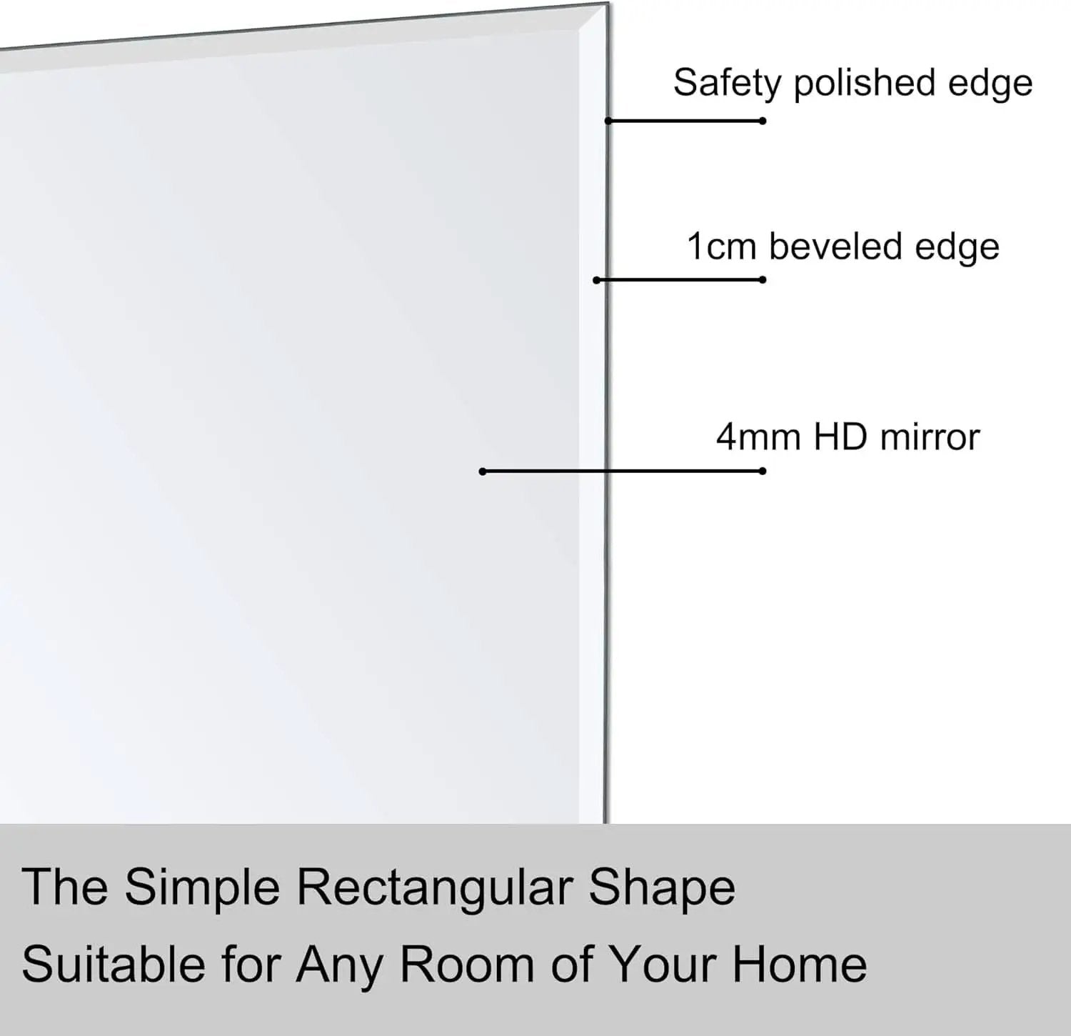Wall Mirror Frameless 24x32 Bathroom Vanity Decor Accent from PriceLows™