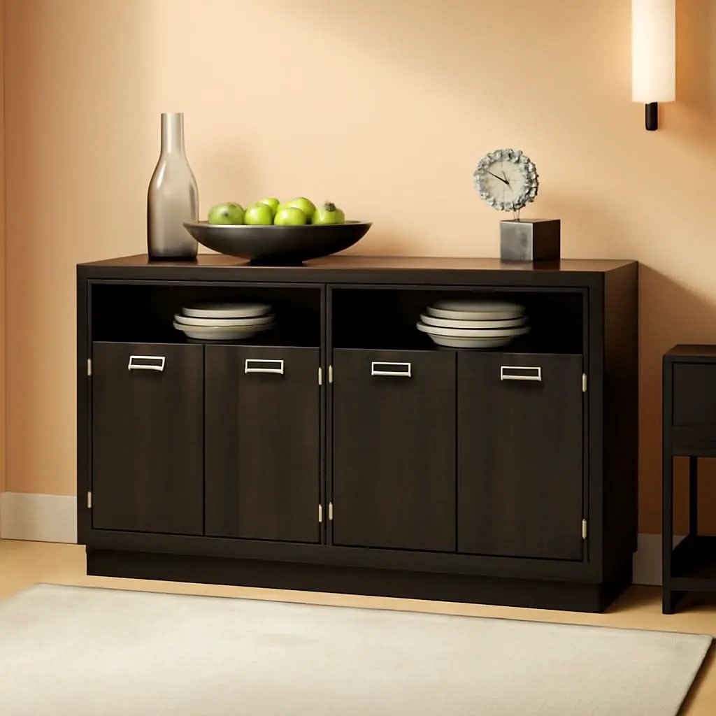 Hyndell 60.13 Inch Contemporary Dining Room Buffet Server With Double Cabinets from PriceLows™