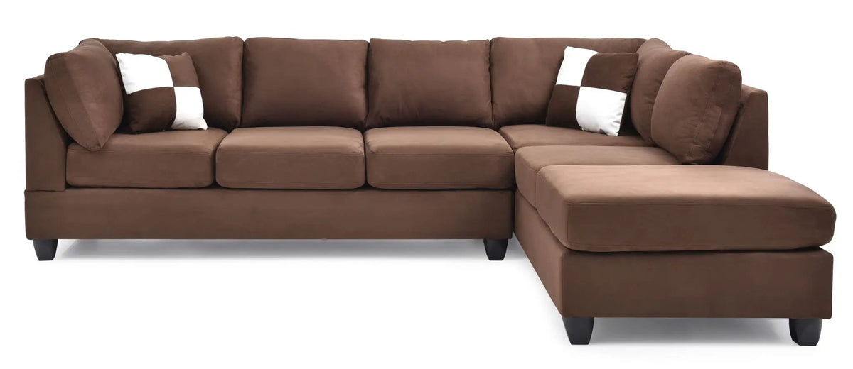 Malone Comfort Sectional | Pocketed Coil And Foam Seating | Removable Backs | 111 Inch Length