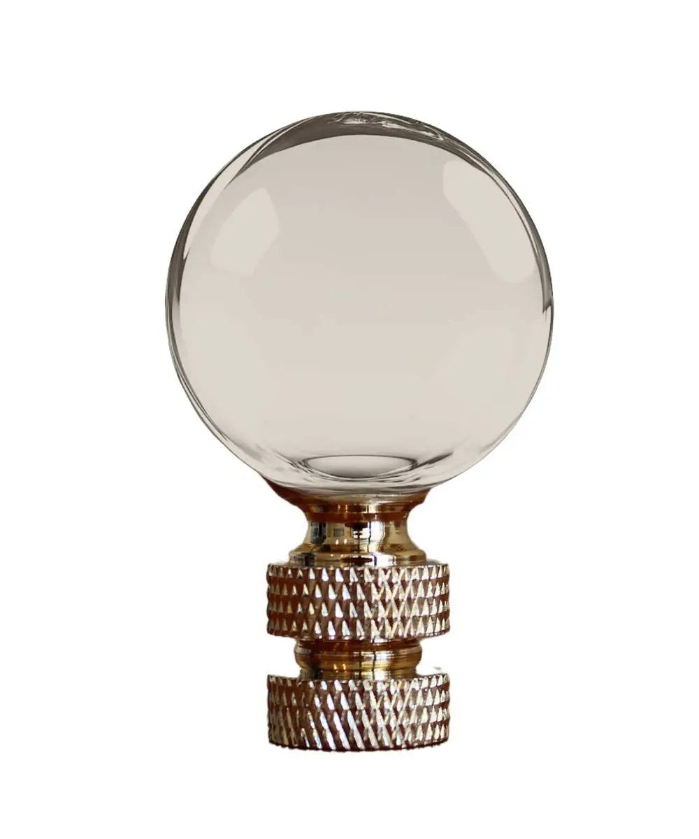 Lamp Finial | Smooth Ball Shape | Amber Glass Finish | 30mm Diameter