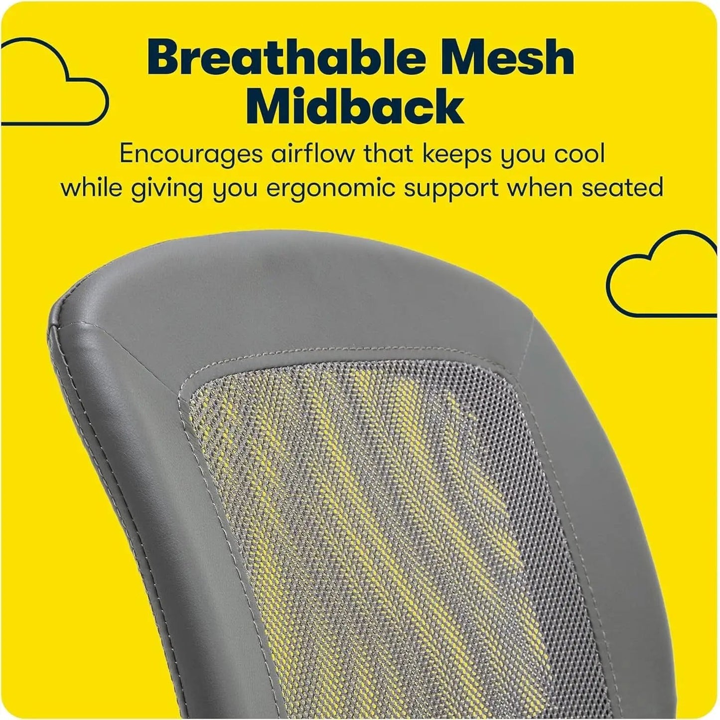 Gray Armless Desk Chair With Wheels And Breathable Mesh from PriceLows™
