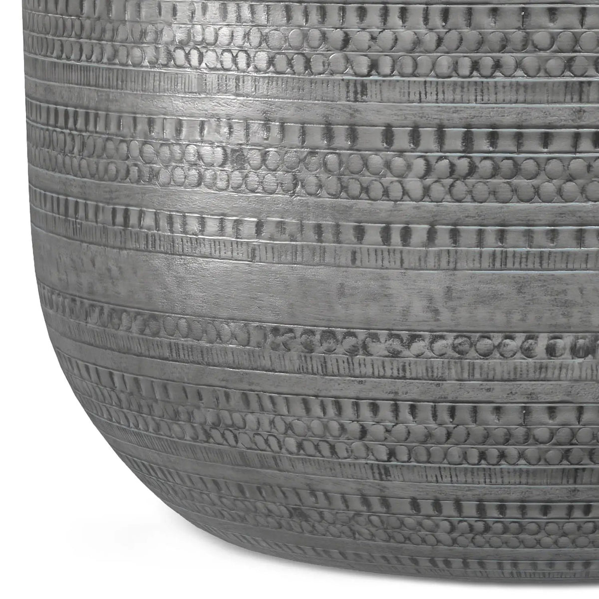 Johnsen Metal Coffee Table | Handcrafted | Large Round Shape | Distinctive Textured Detail