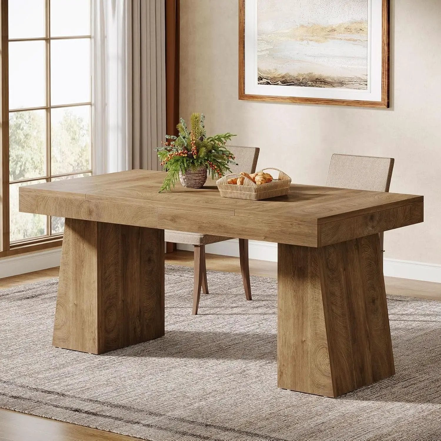 55 Inch Yellow Dining Table For Kitchen And Dining from PriceLows™